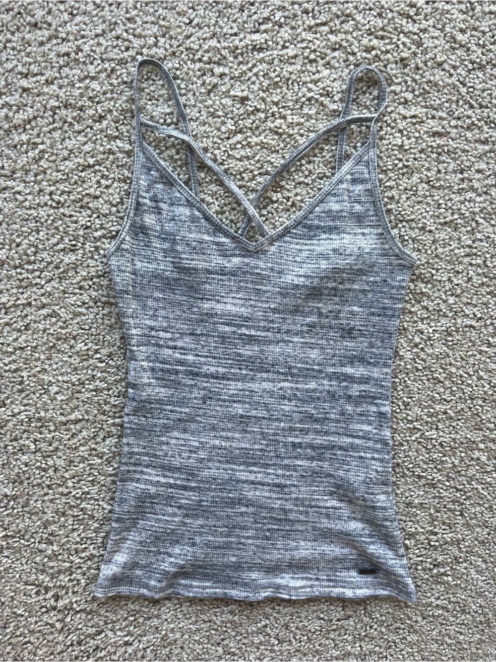 Hollister Gray Marled V-Neck Strappy Tank